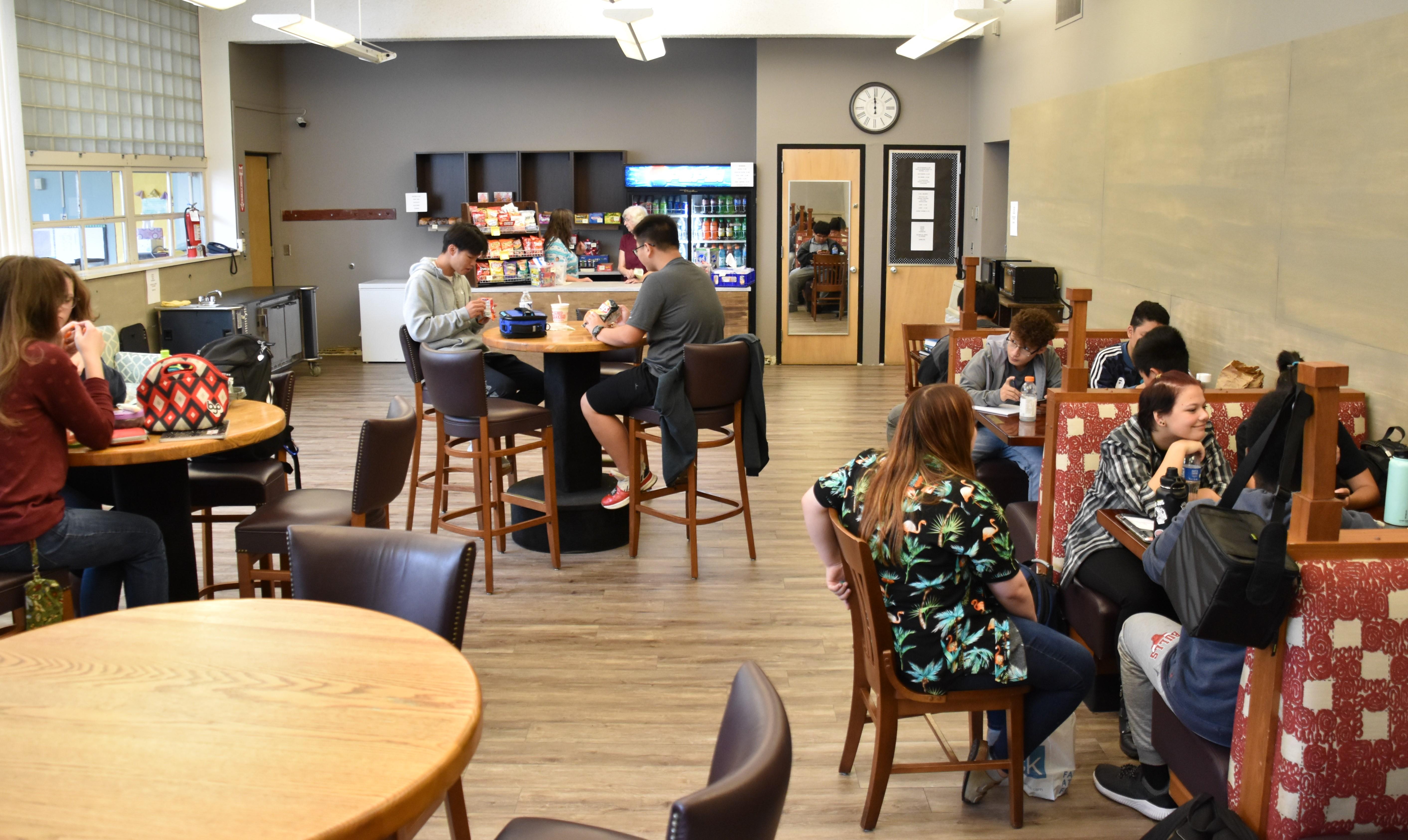 Students in the new Student Lounge