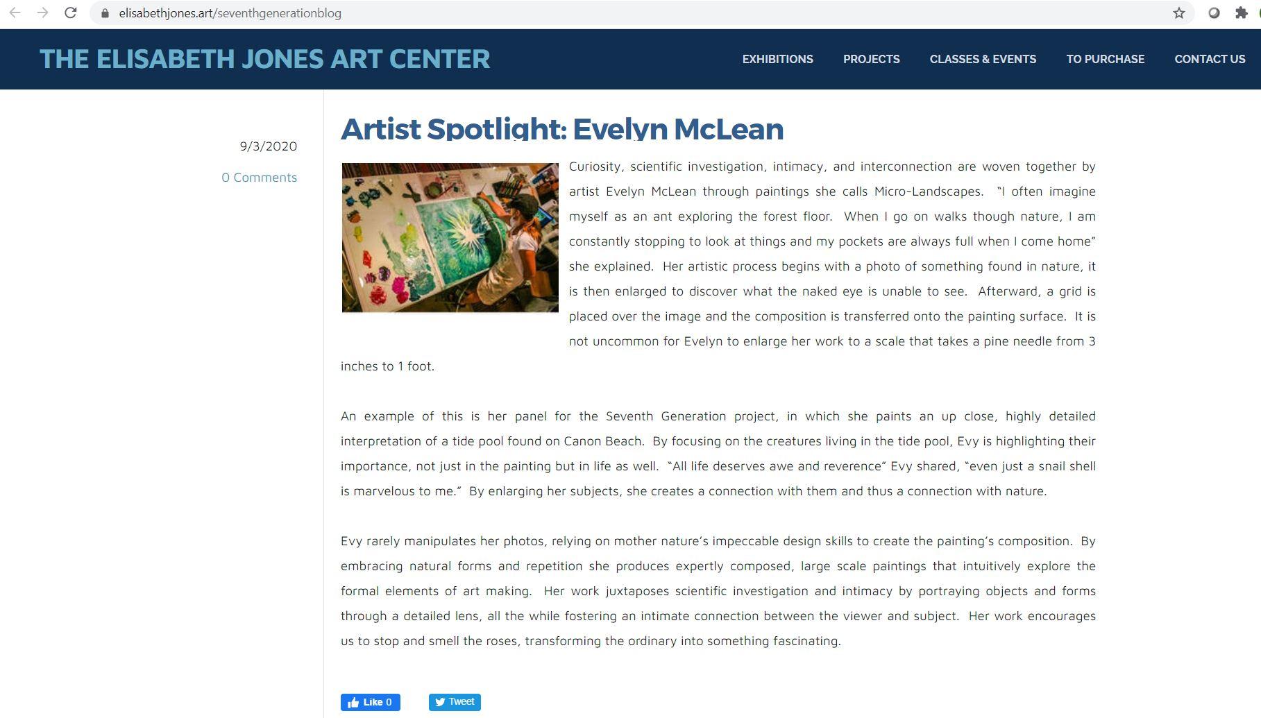 Artist Spotlight write-up for Mrs. McLean