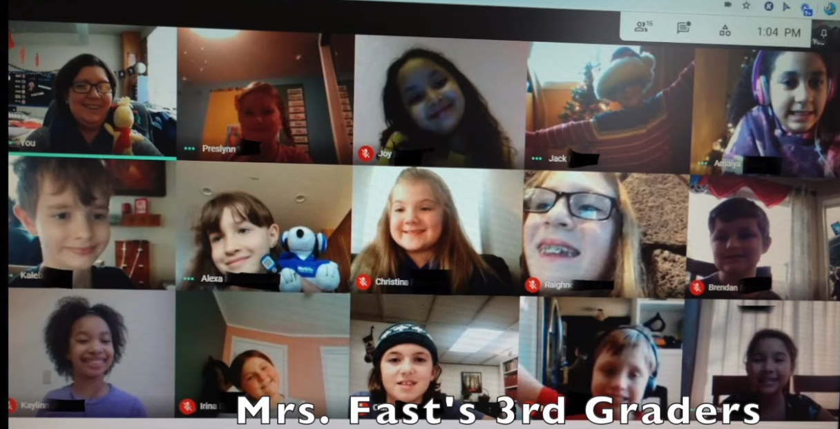 Third Graders on Google Meet