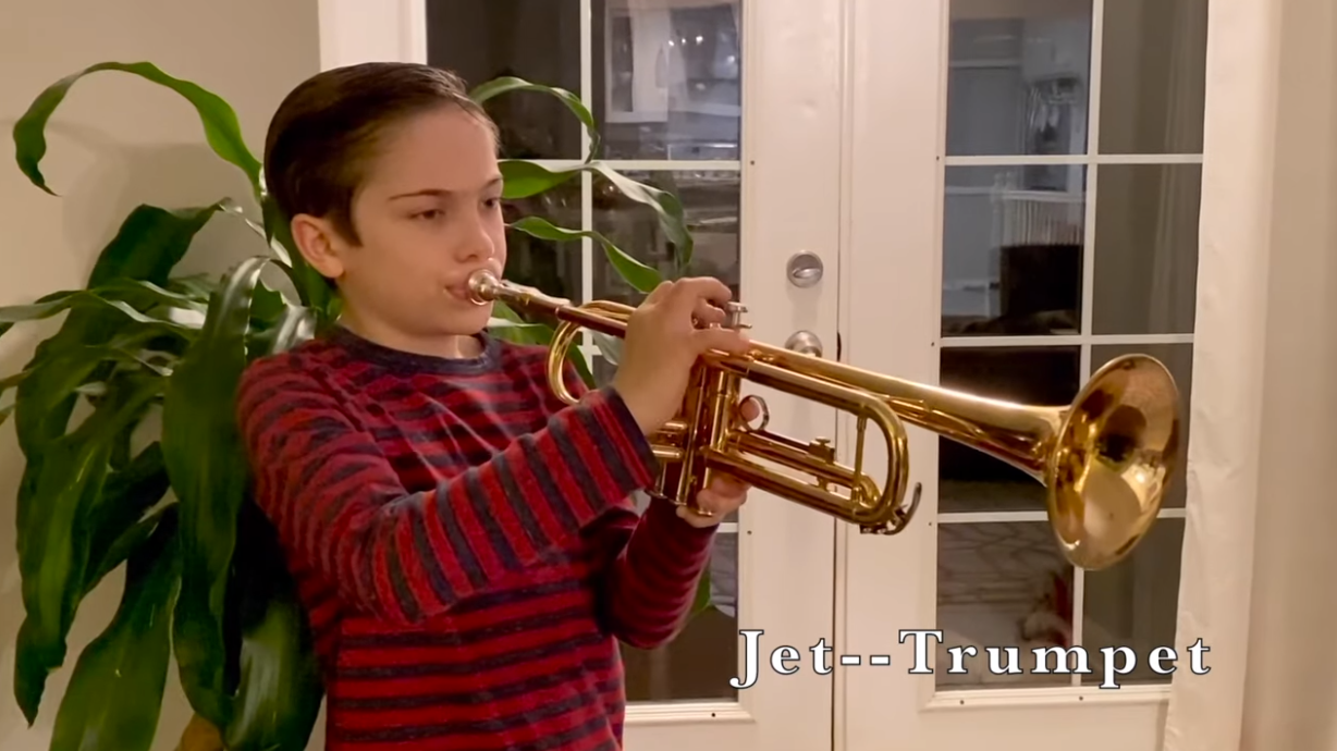 Student on trumpet