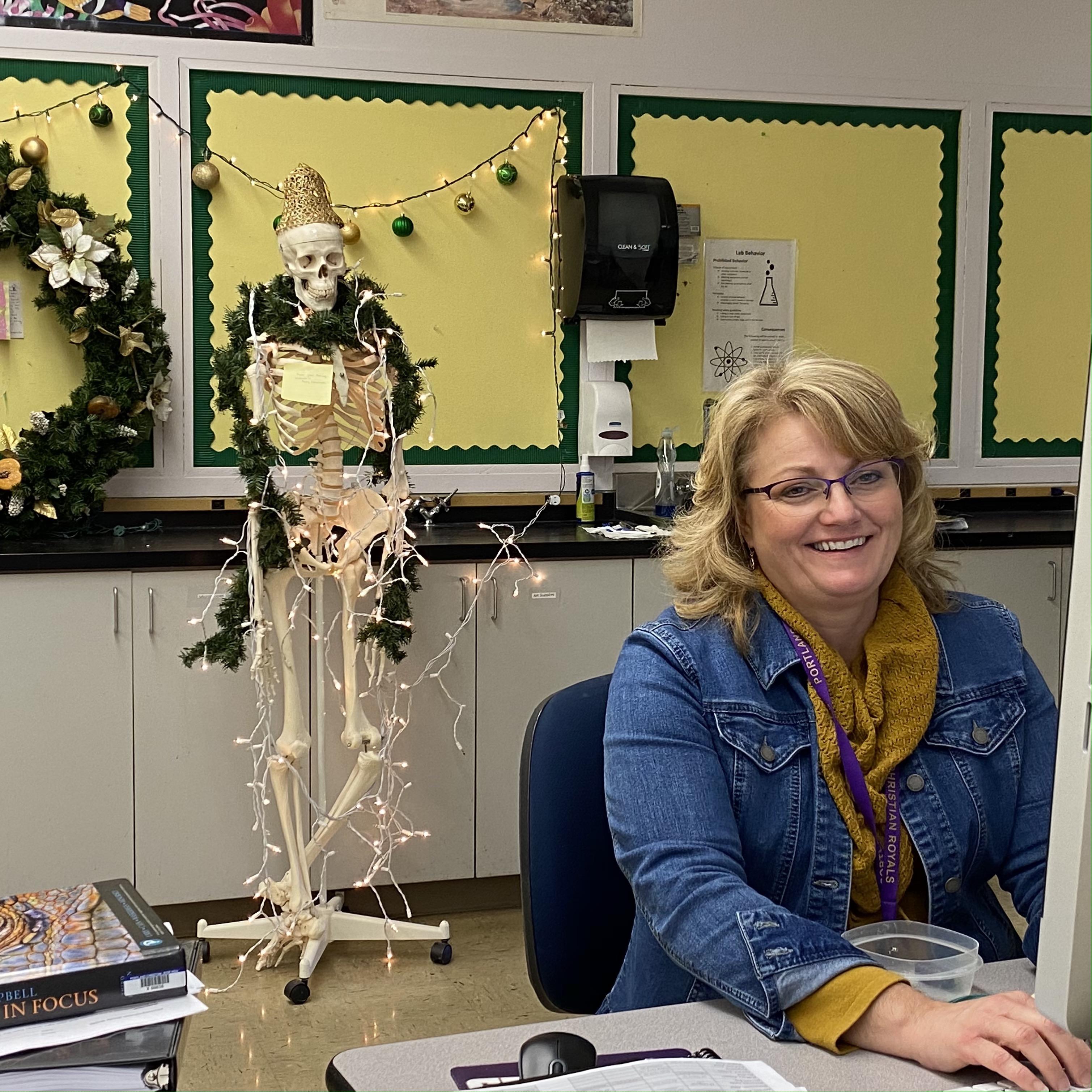 Decorated skeleton with Mrs. Moultrie