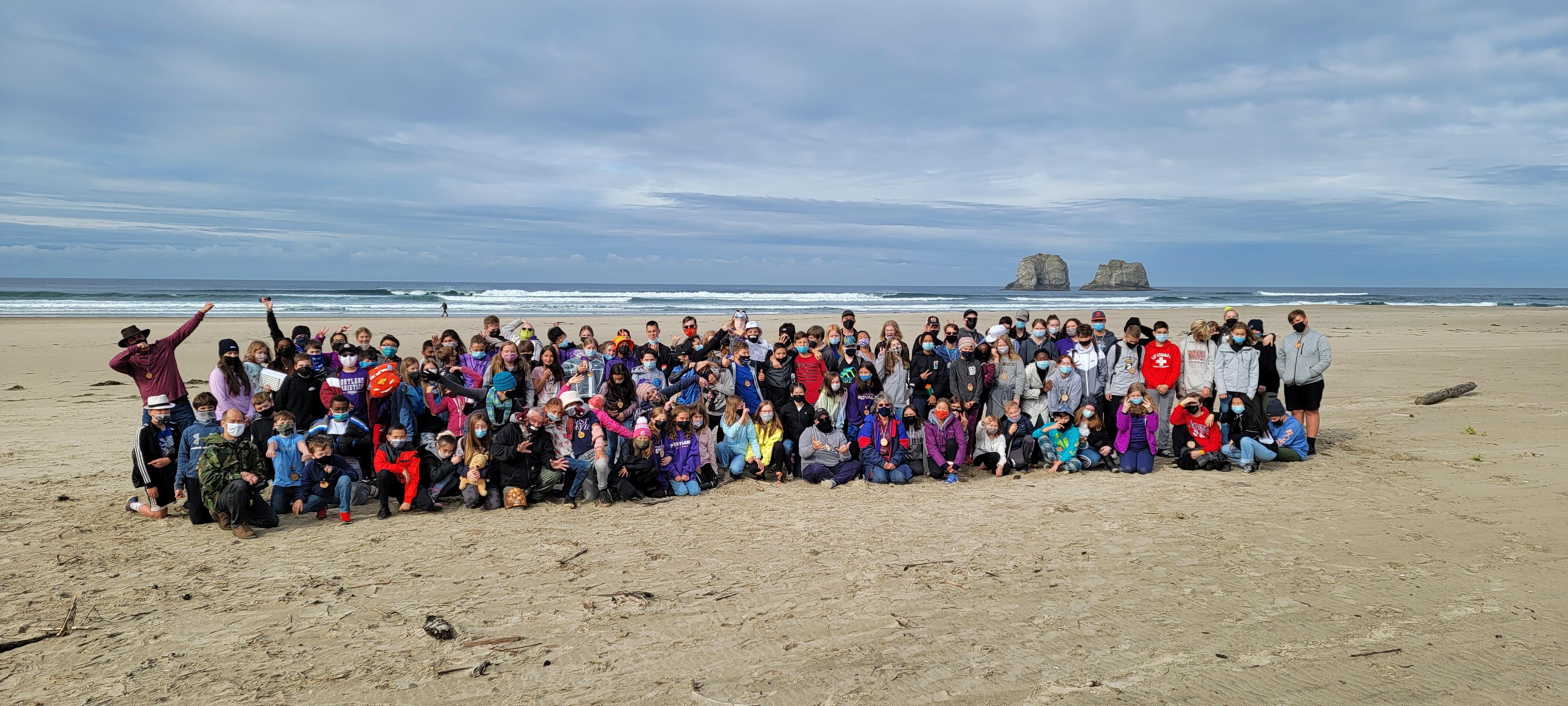 Group photo of students at 2021 Outdoor School