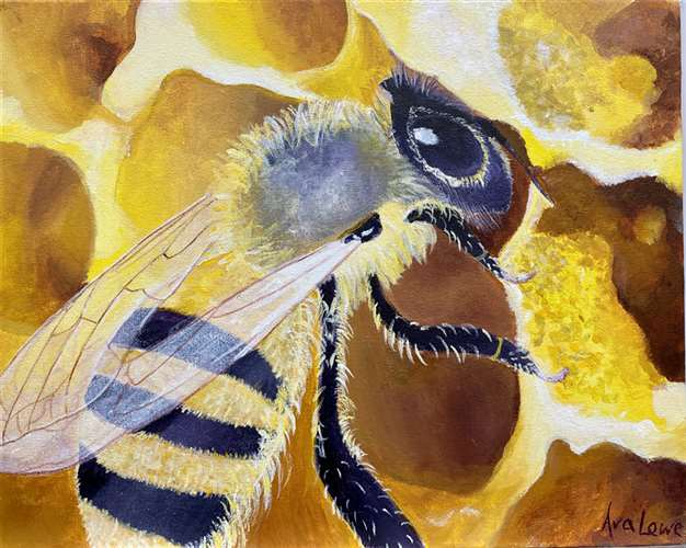 "Honeybee" acrylic on board