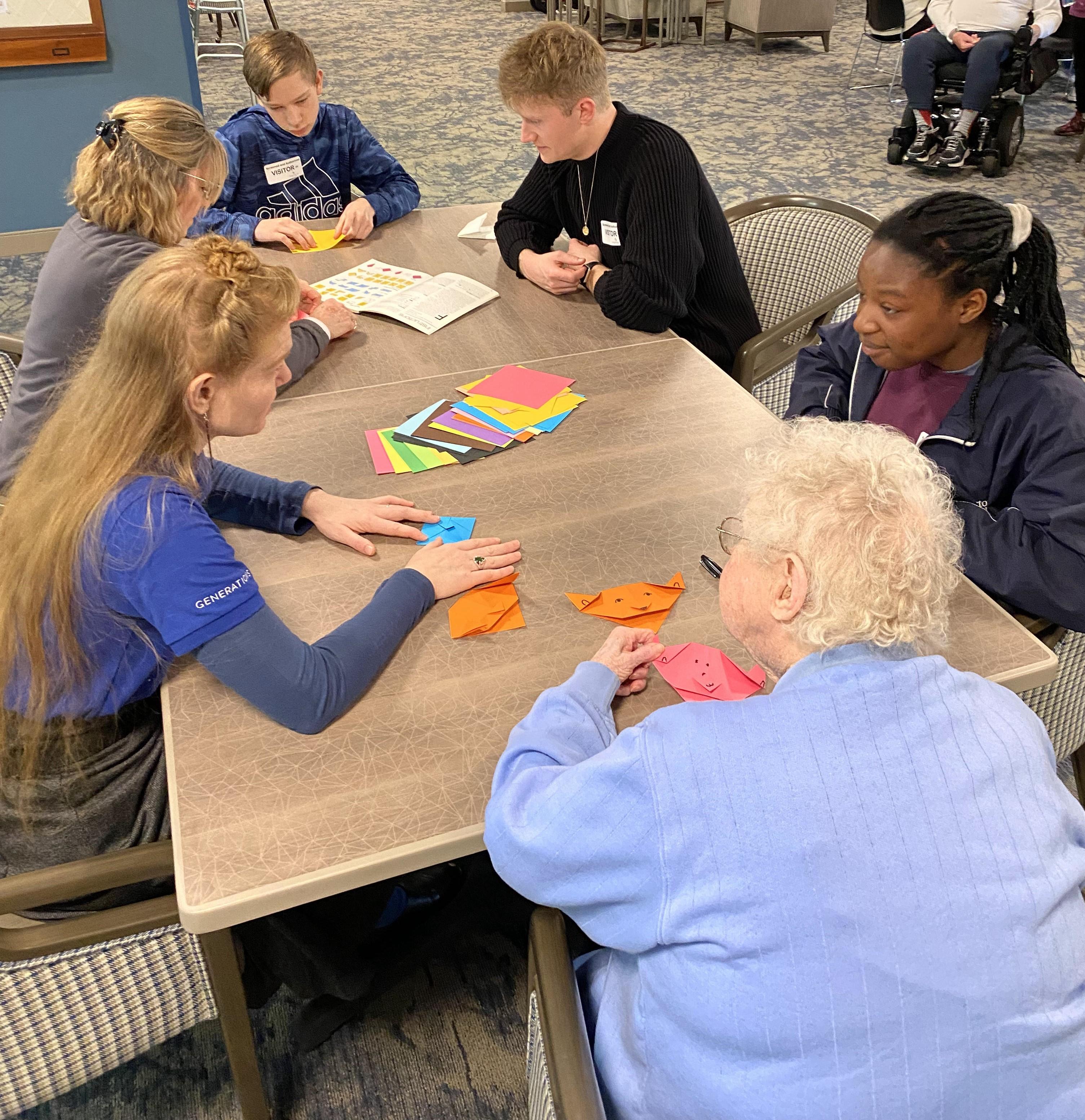 Students with Cherrywood Assisted Living residents