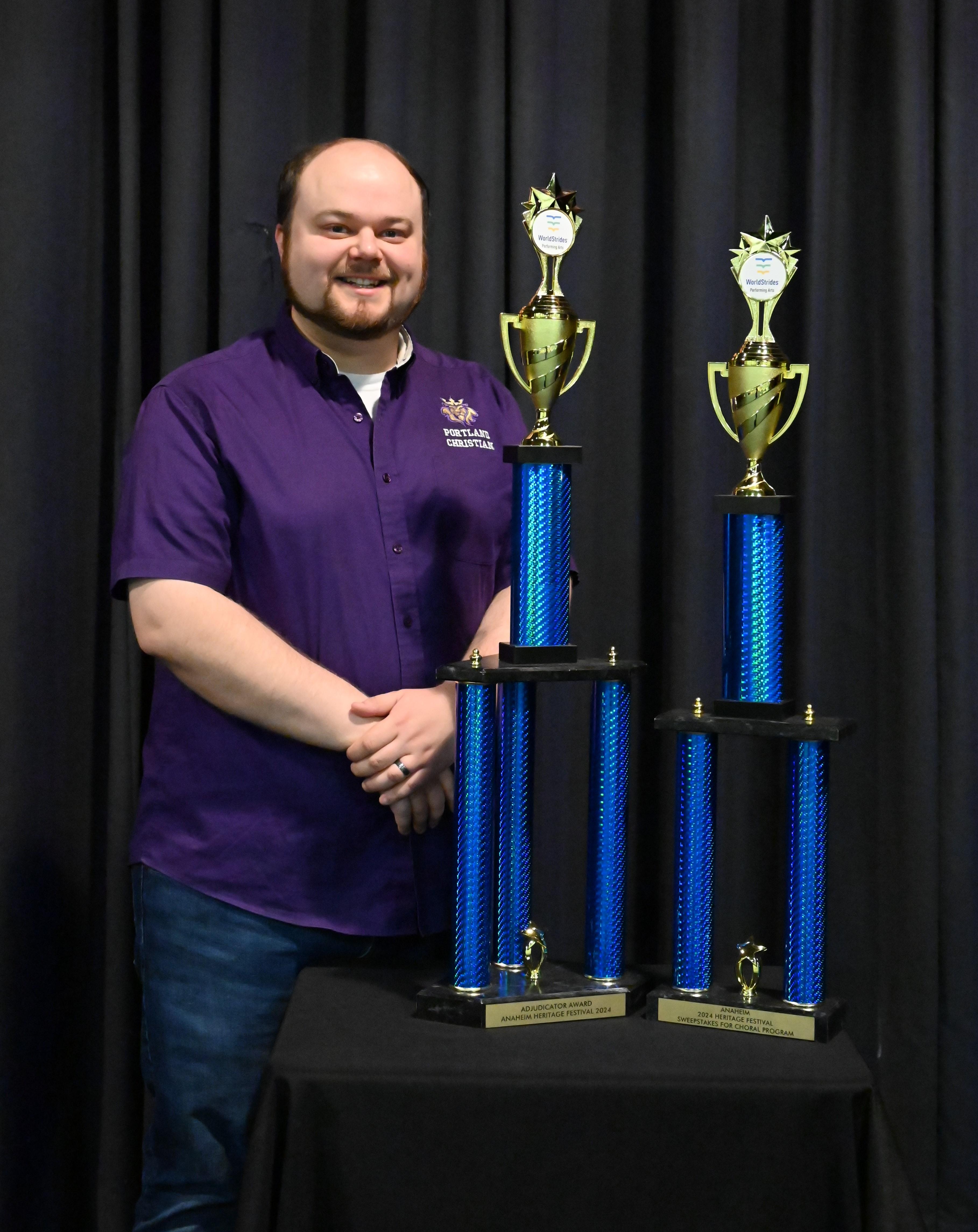 Joseph Ostrand with the Choral Sweepstakes Award