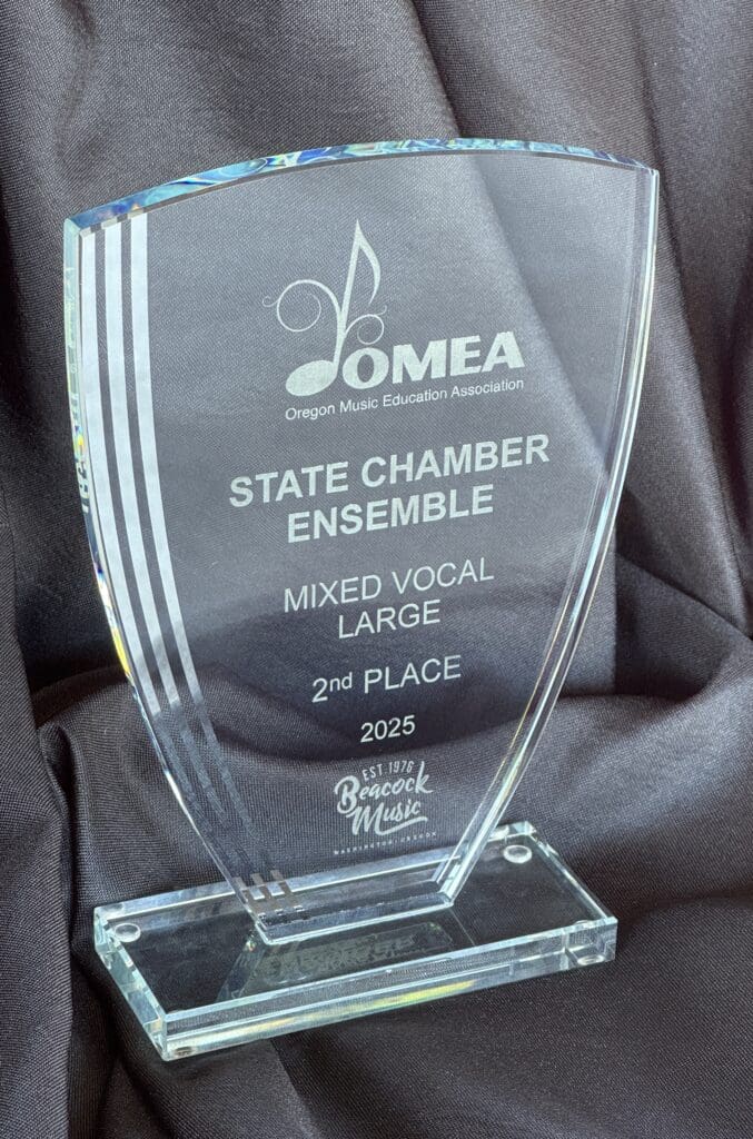 2nd place trophy for 2025 State Chamber Ensemble