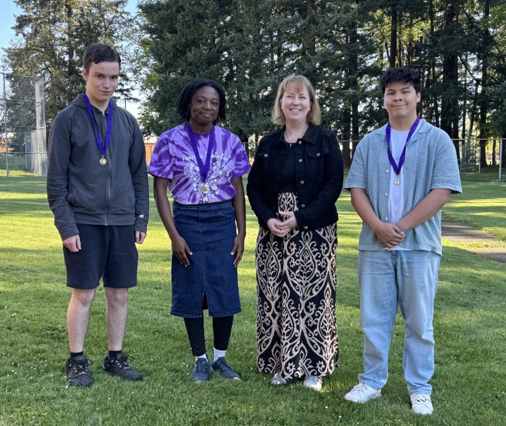 National Latin Exam winners with Mrs. Humphrey