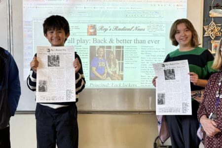 The paper’s first issue contains a Bible verse, two stories with photos by each of the writers, a calendar of events, and a cartoon strip. The plan is to publish something every two weeks. The students are already working on their stories and cartoons. As teacher and editor, Mrs. Gentry describes the students as very responsive to her editing and suggestions. No stranger to the business of publishing, Mrs. Gentry has had 12 years working in the newspaper world as reporter, editor and photographer (Gresham Outlook, East Oregonian in Pendleton, Ketchikan Daily News in Alaska, and the Seaside Signal). The newspaper is offered digitally on Google Classroom to the middle school students, or as a hard copy in the school office. We look forward to many more issues throughout this school year.