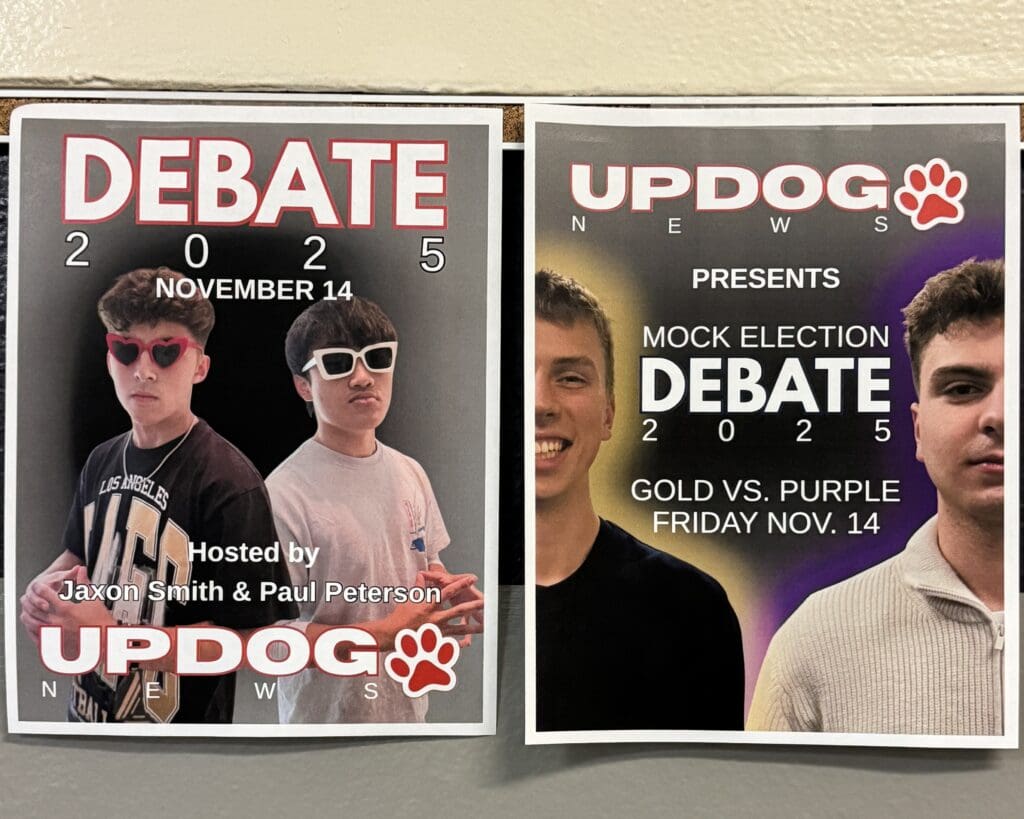 Mock Election 2025 debate promotion posters