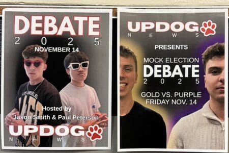 Mock Election 2025 debate promotion posters