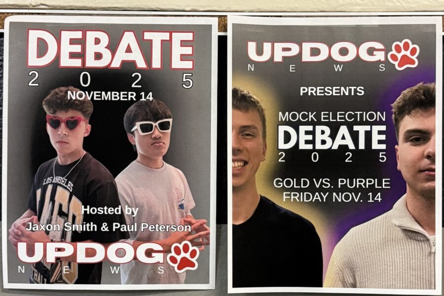 Mock Election 2025 debate promotion posters