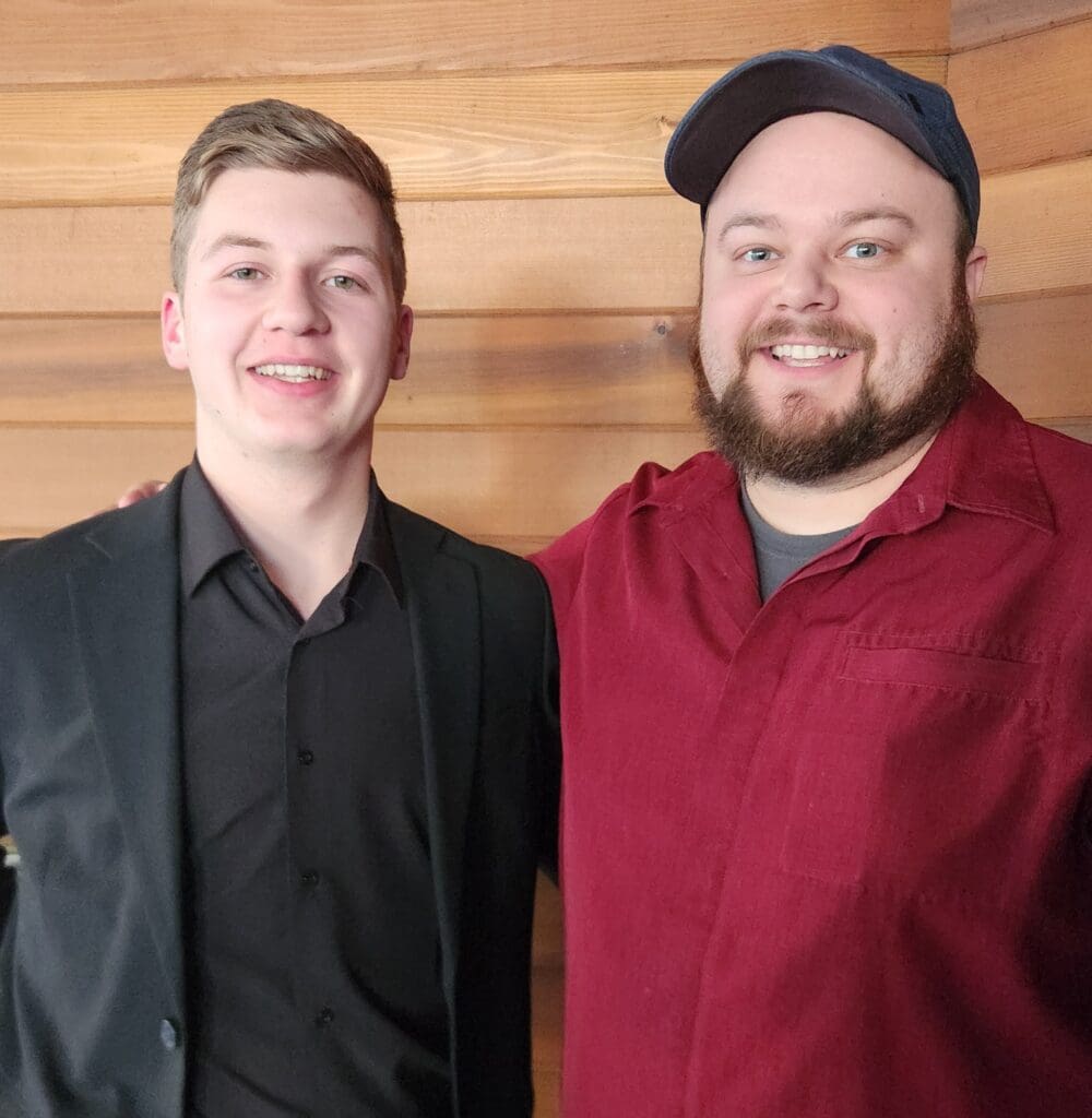 Student musician with Mr. Ostrand