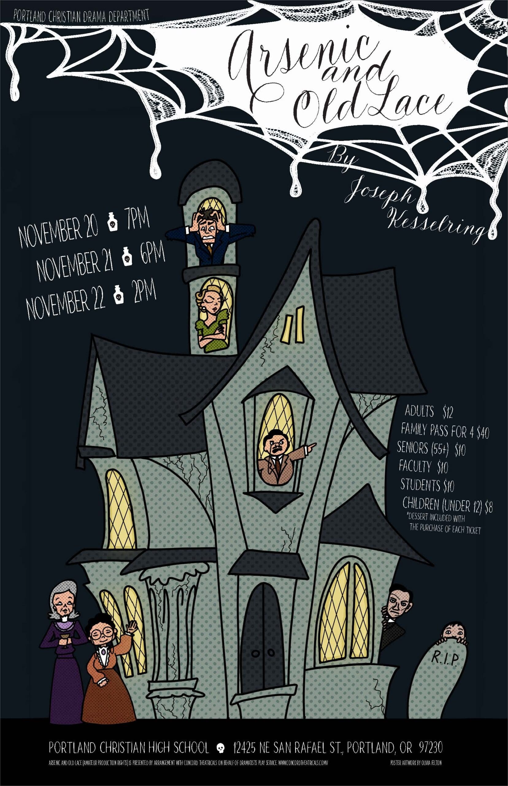 Poster of 2026 fall play Arsenic and Old Lace